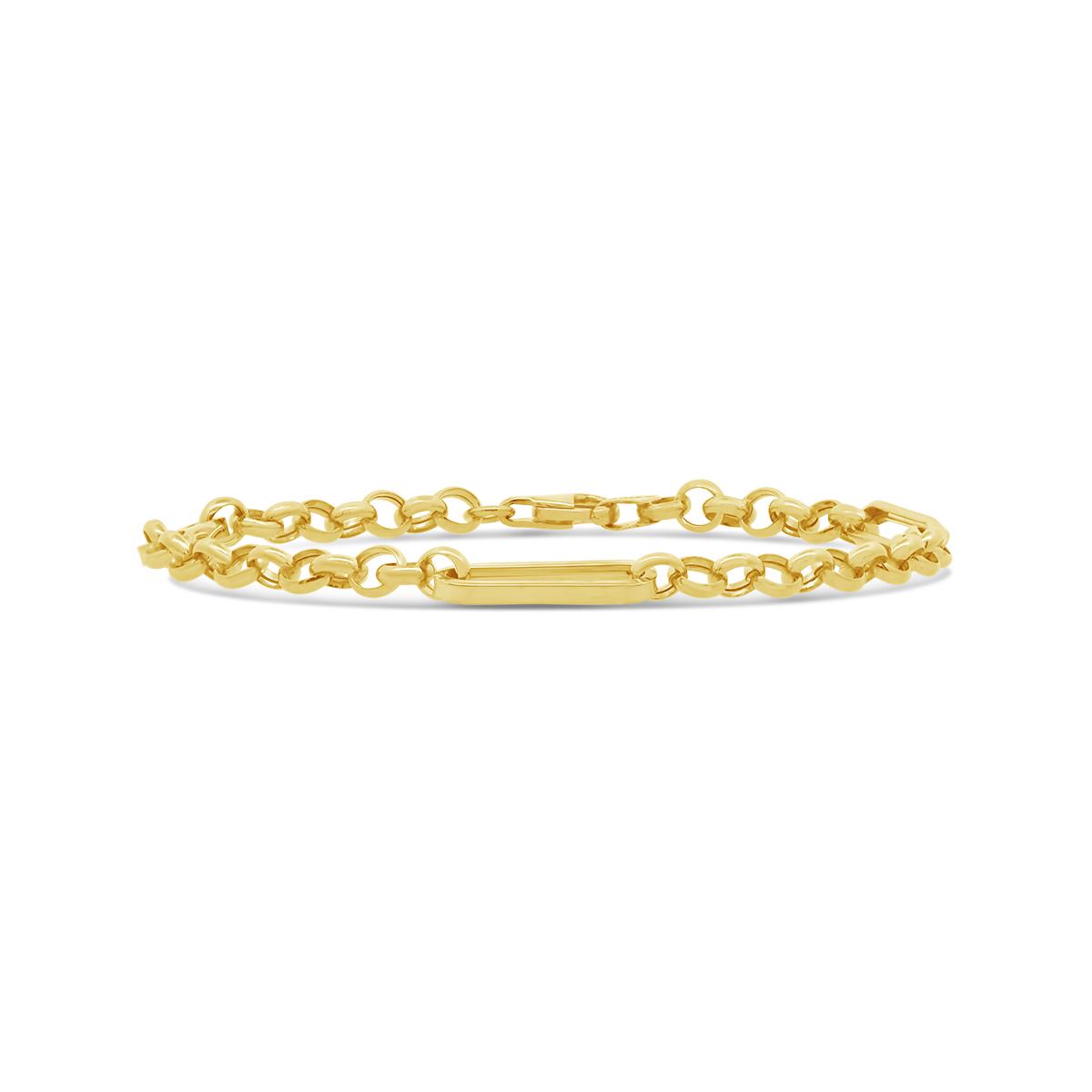 10K Gold Bonded Sterling Silver 7.75" Fancy Rolo Link Bracelet
