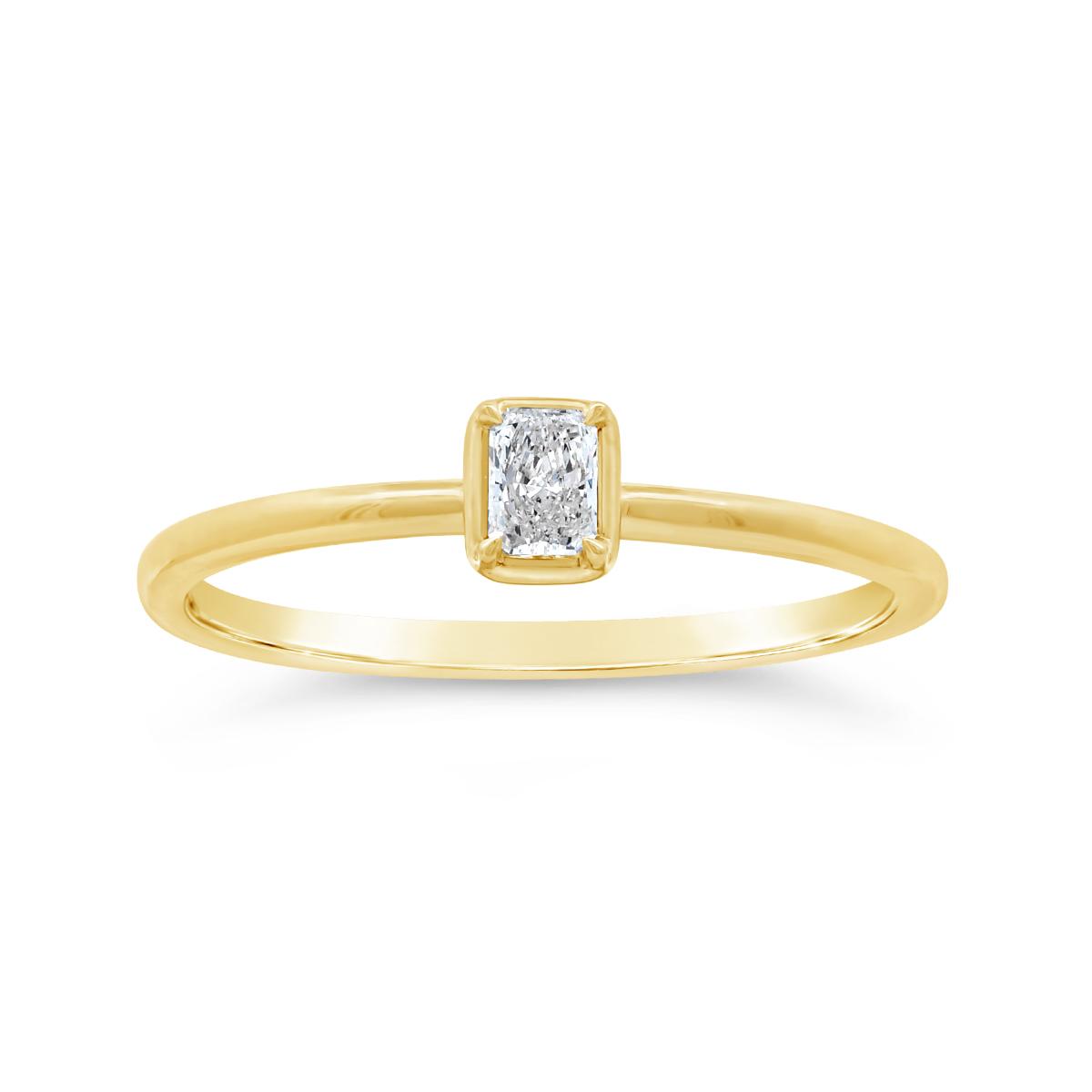 New Brilliance Lab Grown 0.15Ct Diamond Solitaire Ring In 10K Yellow Gold