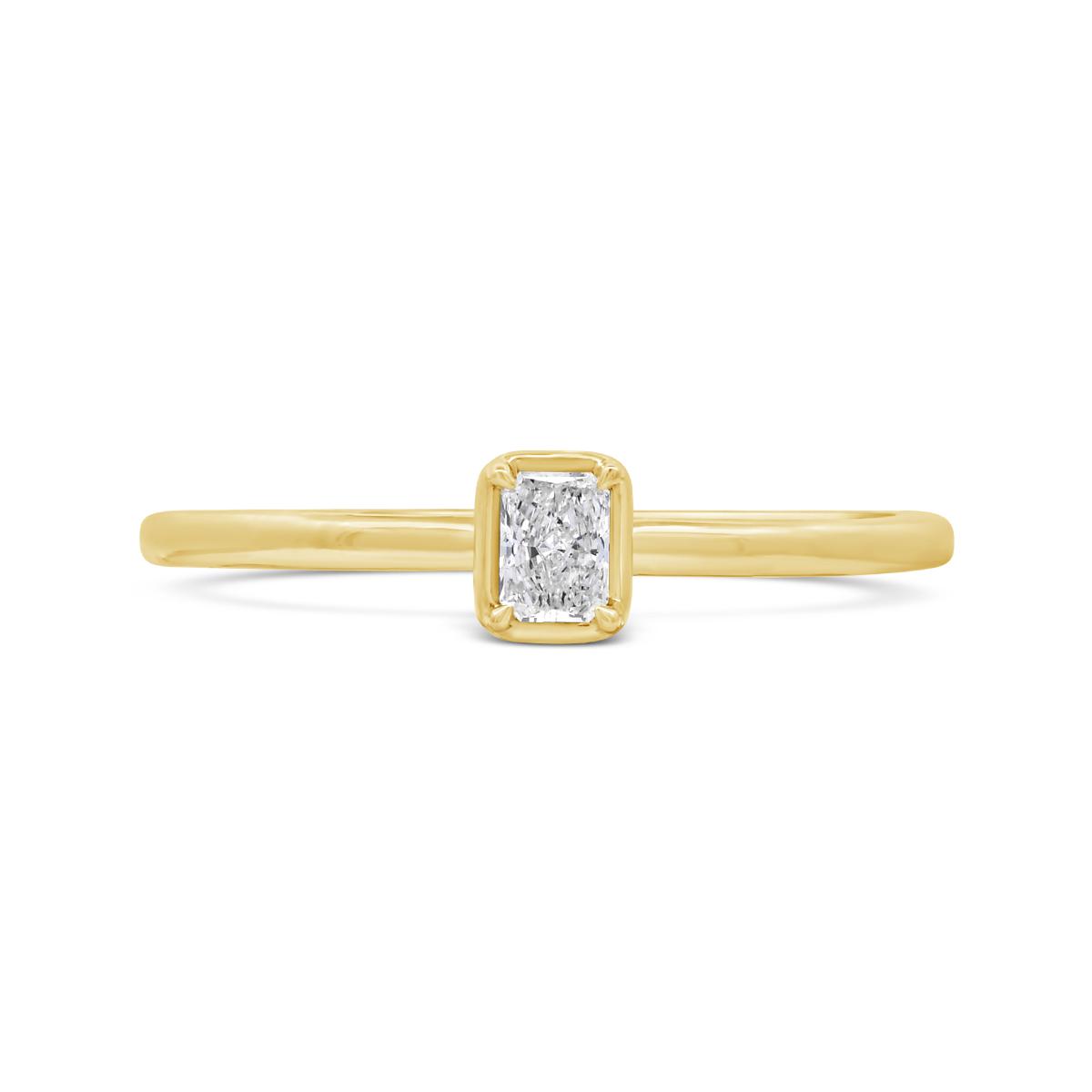 New Brilliance Lab Grown 0.15Ct Diamond Solitaire Ring In 10K Yellow Gold
