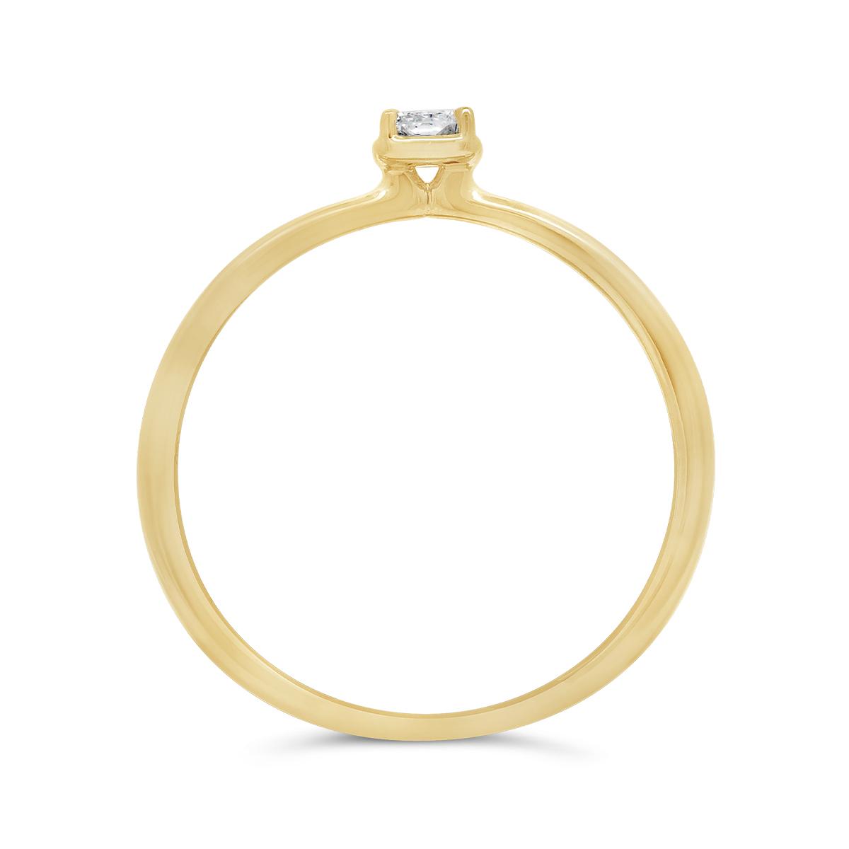New Brilliance Lab Grown 0.15Ct Diamond Solitaire Ring In 10K Yellow Gold