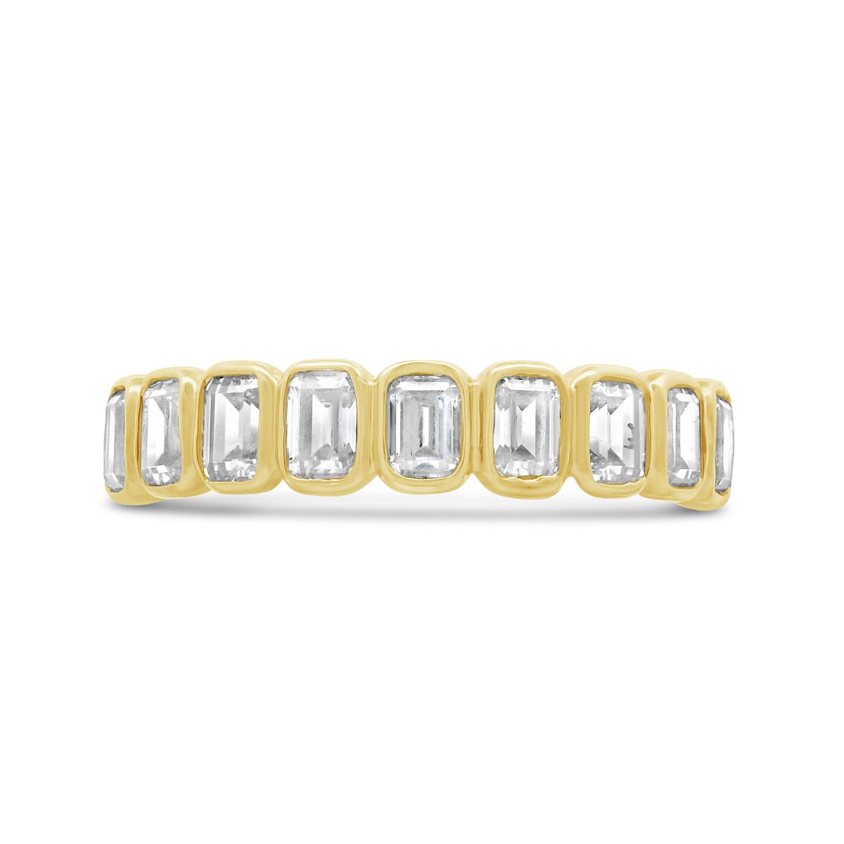 New Brilliance Lab Grown 1.00Ctw Radiant Cut Diamond Band In 10K Yellow Gold