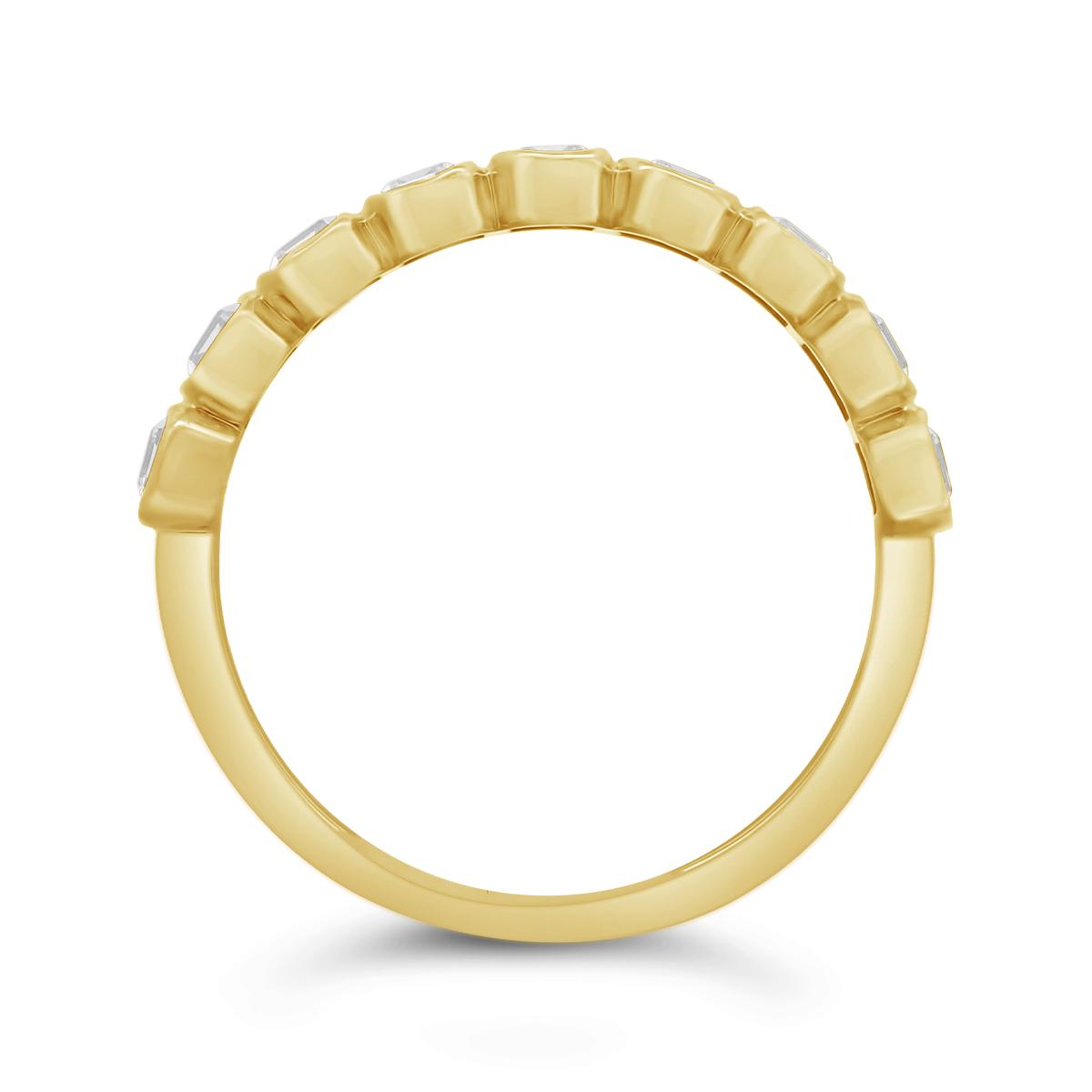 New Brilliance Lab Grown 1.00Ctw Radiant Cut Diamond Band In 10K Yellow Gold