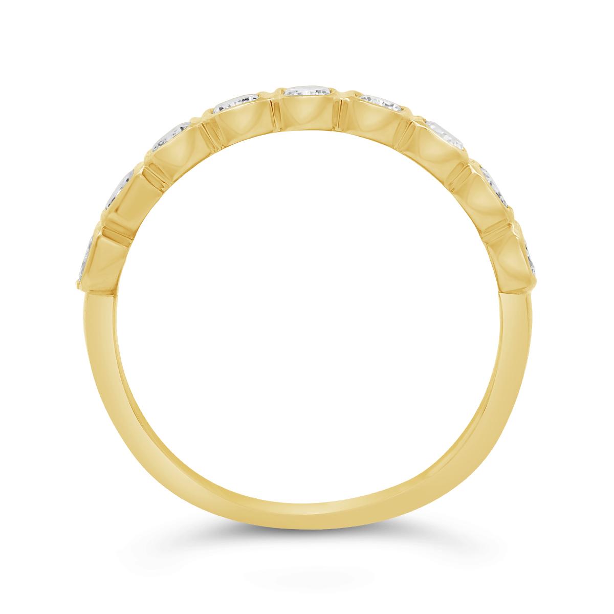 New Brilliance Lab Grown 1.00Ctw Radiant Cut Diamond Band In 10K Yellow Gold
