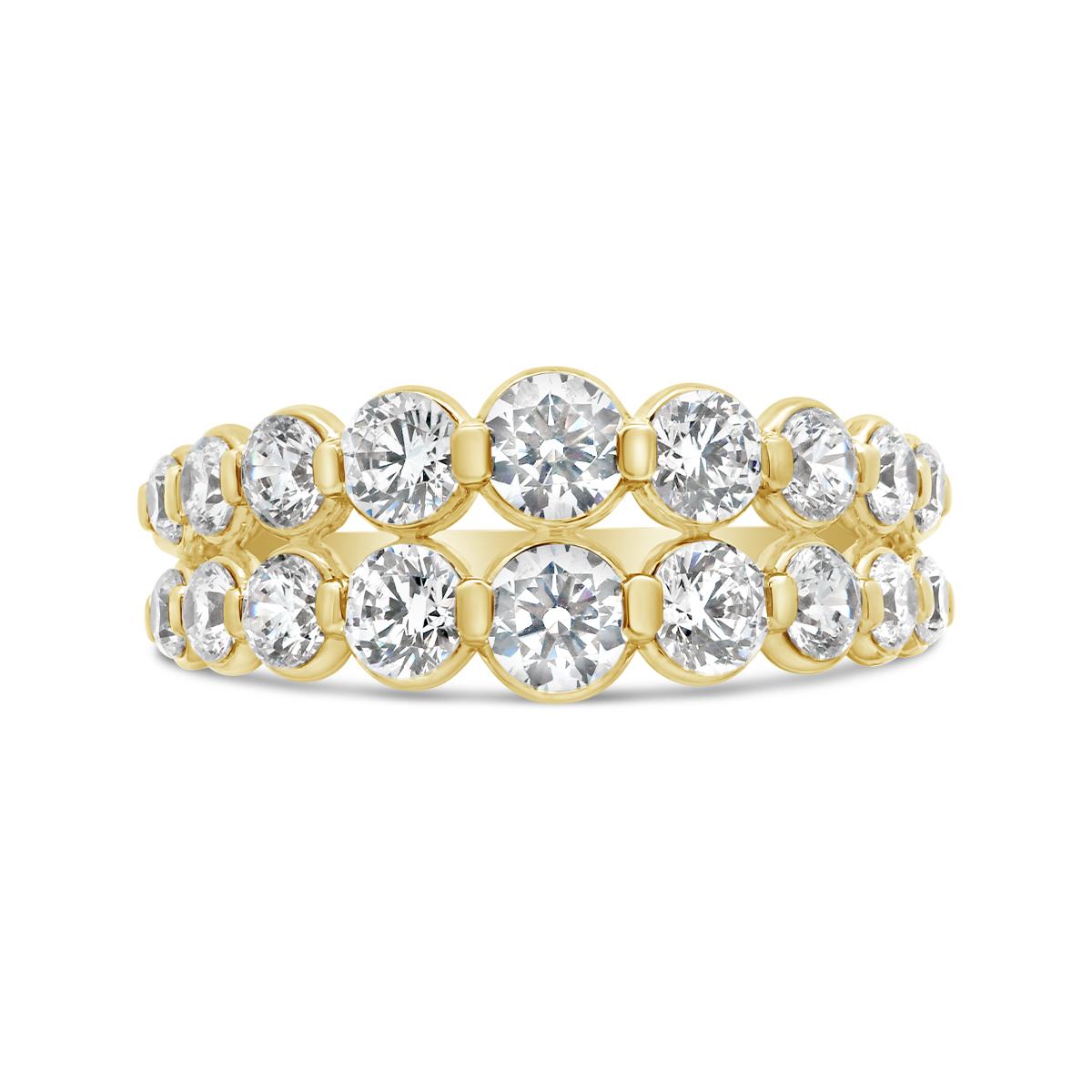 New Brilliance Lab Grown 2.00Ctw Diamond Double Row Band In 10K Yellow Gold