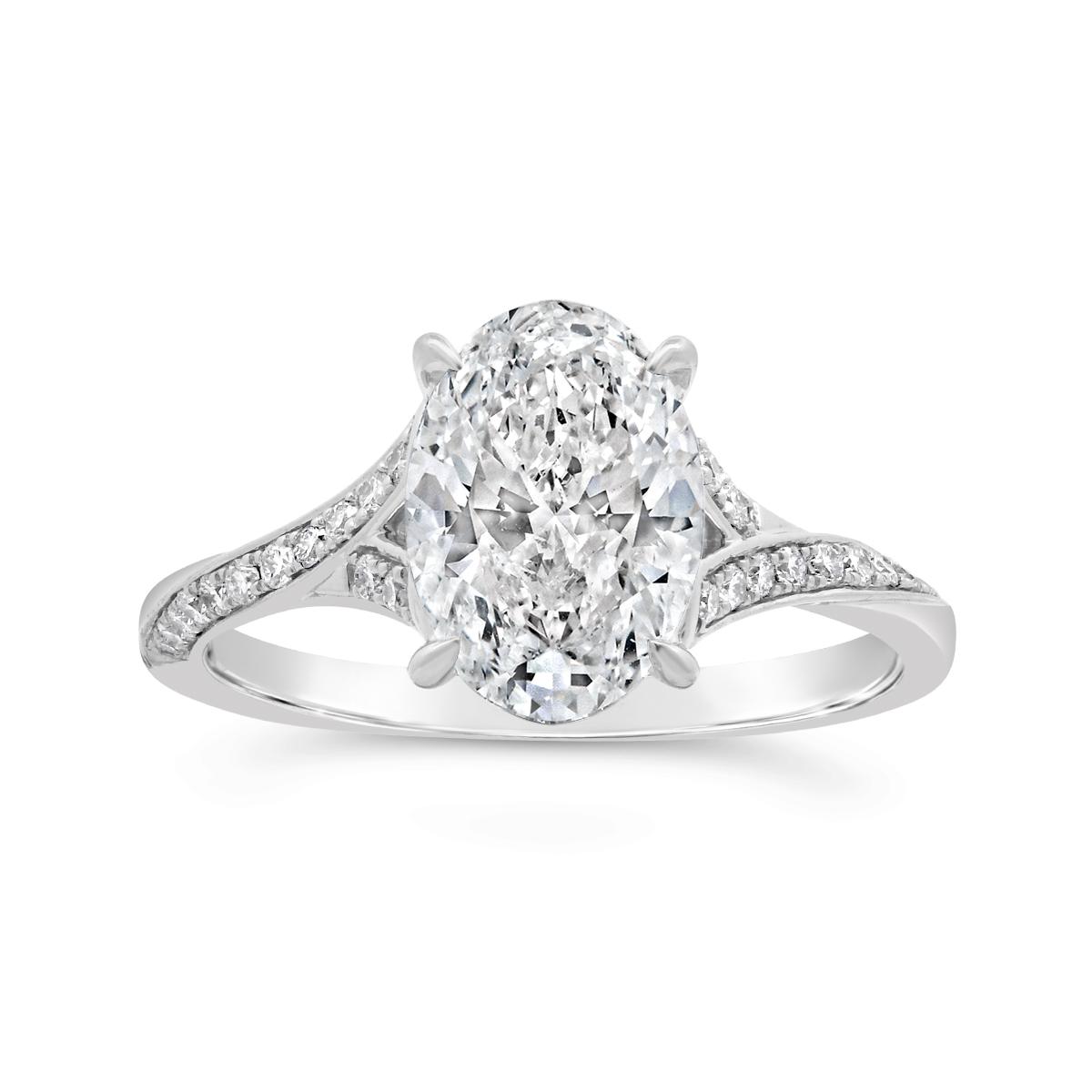 Above Love Lab Grown 2.40Ctw Oval Diamond Bridal Ring In 14K White Gold