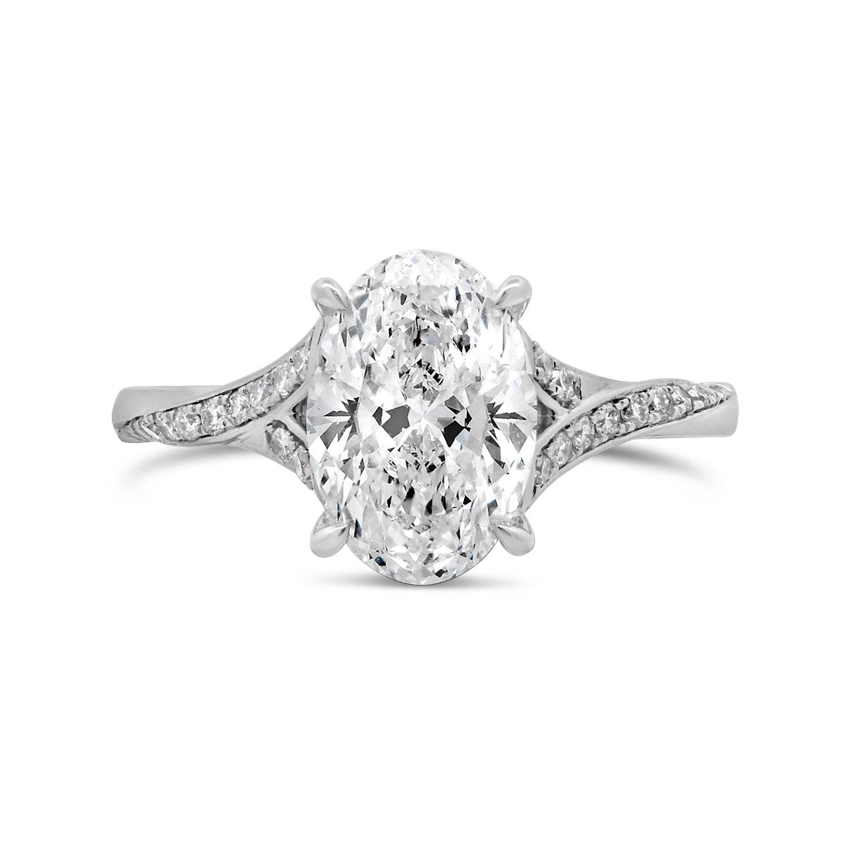 Above Love Lab Grown 2.40Ctw Oval Diamond Bridal Ring In 14K White Gold