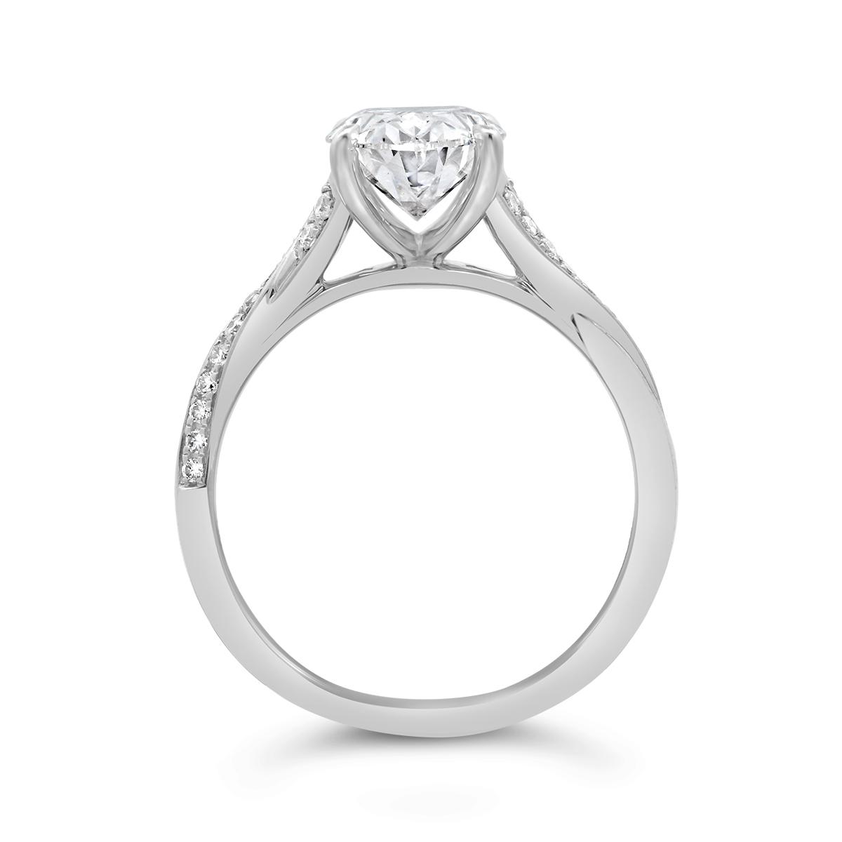 Above Love Lab Grown 2.40Ctw Oval Diamond Bridal Ring In 14K White Gold