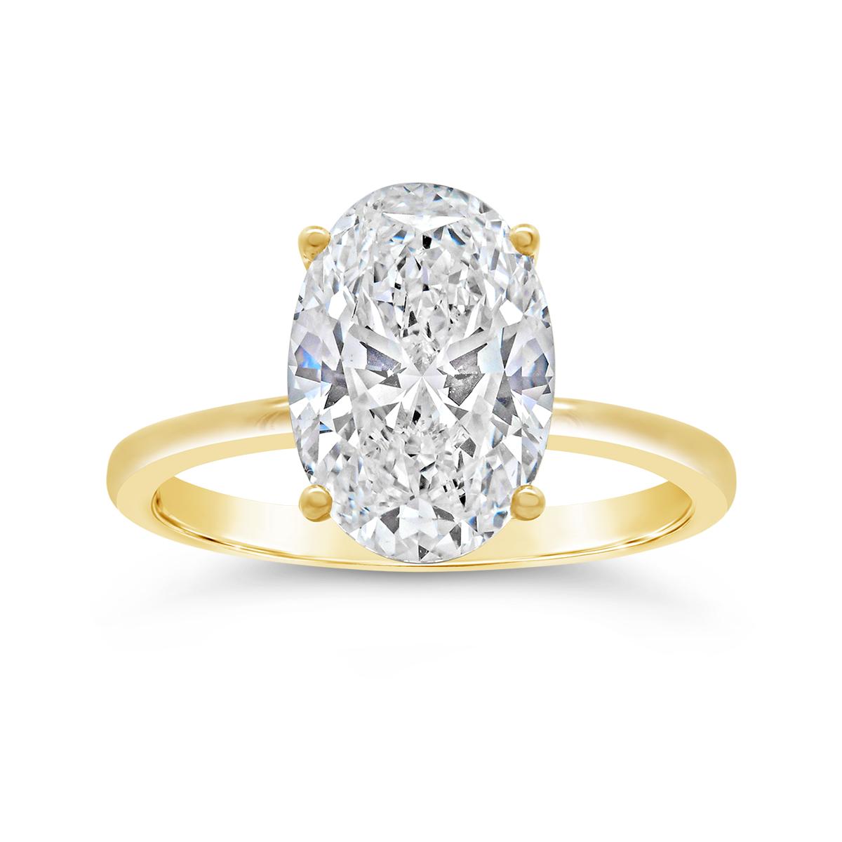 Above Love Lab Grown 3.43Ctw Oval Diamond Bridal Ring In 14K Yellow Gold
