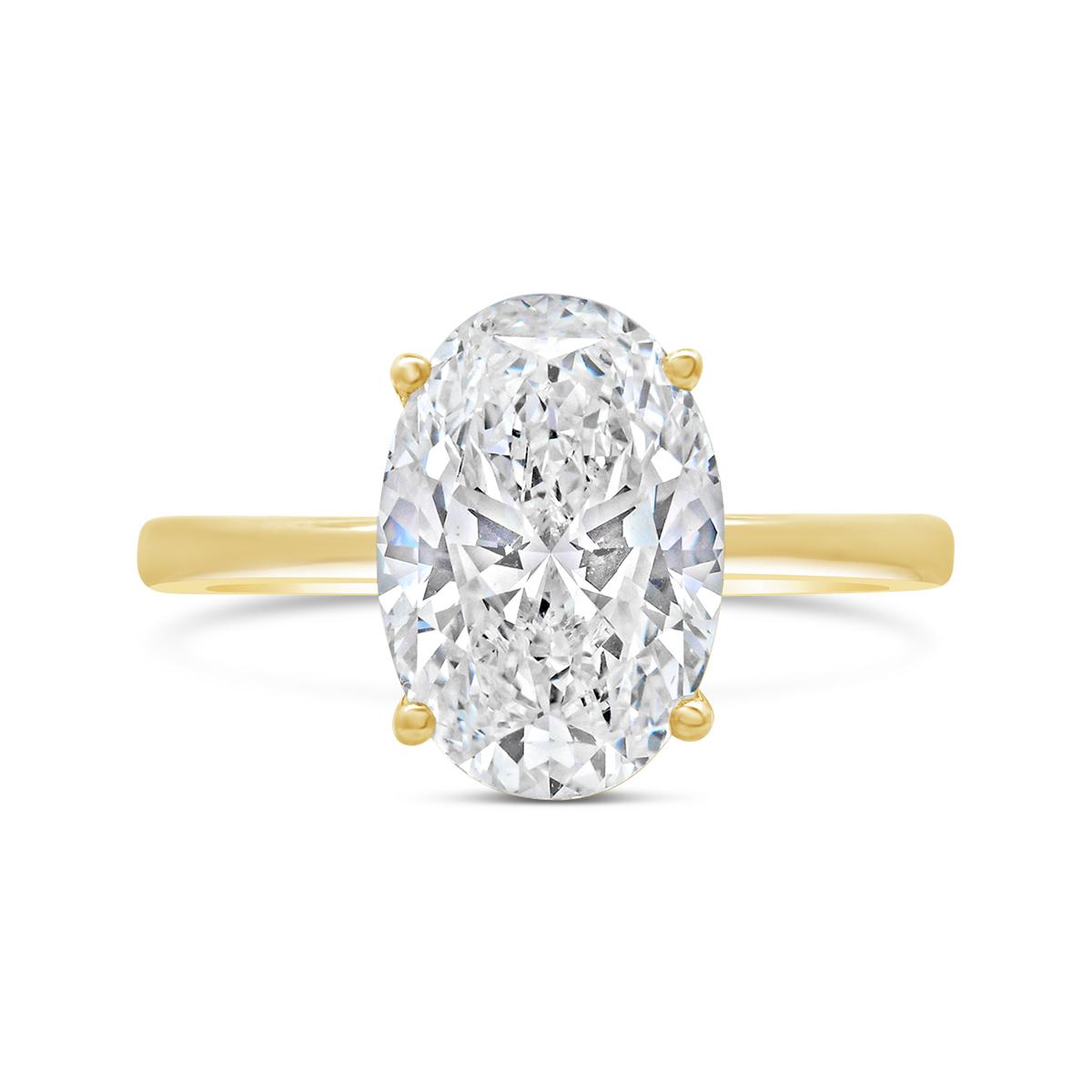 Above Love Lab Grown 3.43Ctw Oval Diamond Bridal Ring In 14K Yellow Gold