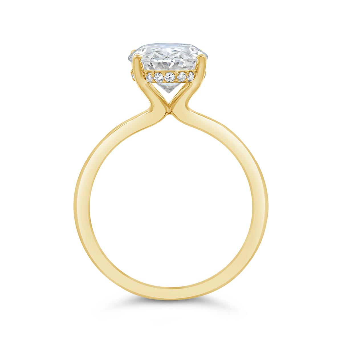 Above Love Lab Grown 3.43Ctw Oval Diamond Bridal Ring In 14K Yellow Gold