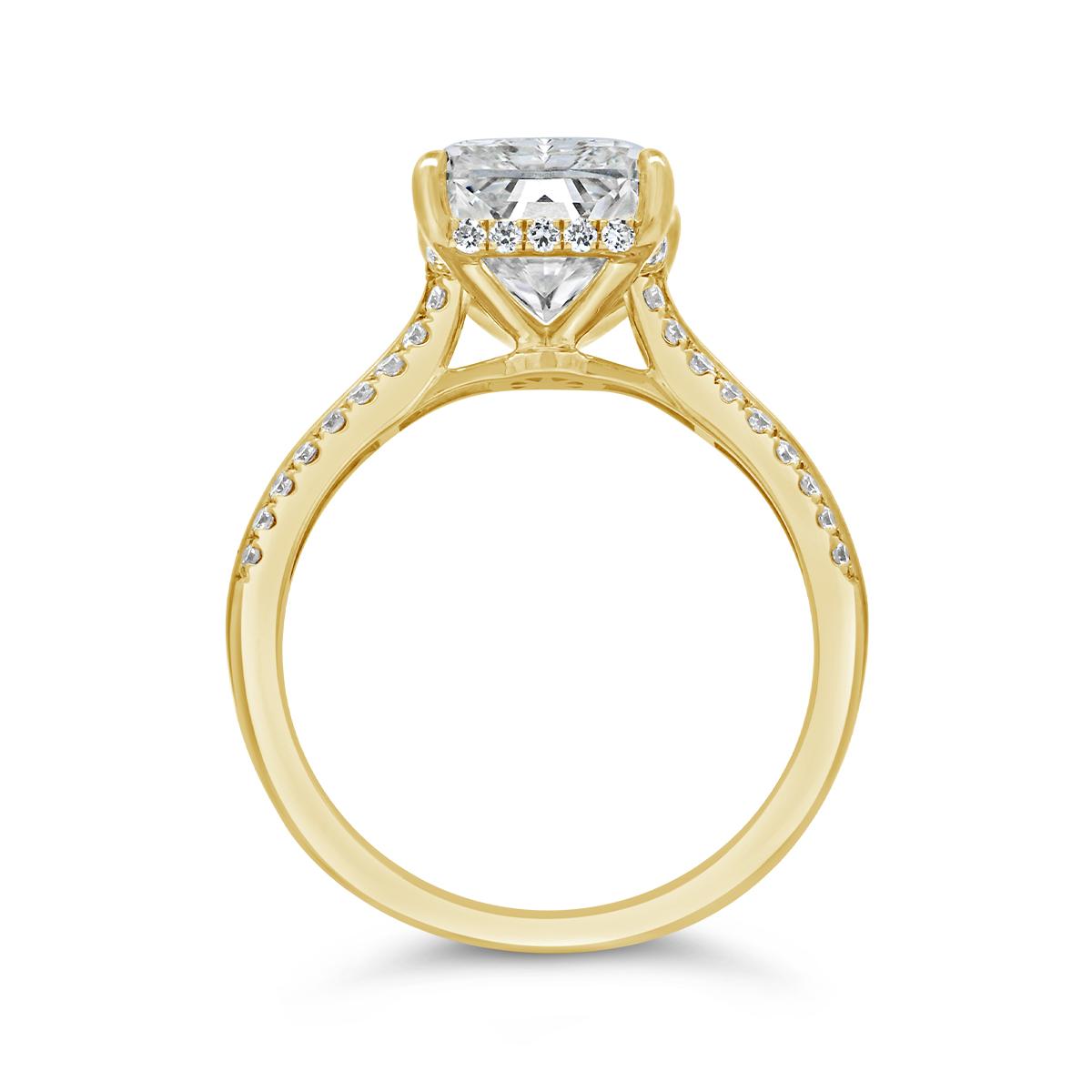 Above Love Lab Grown 4.90Ctw Radiant Diamond Bridal Ring In 14K Yellow Gold