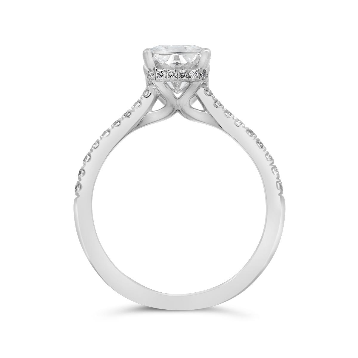 Above Love Lab Grown 2.50Ctw Radiant Diamond Bridal Ring In 14K White Gold