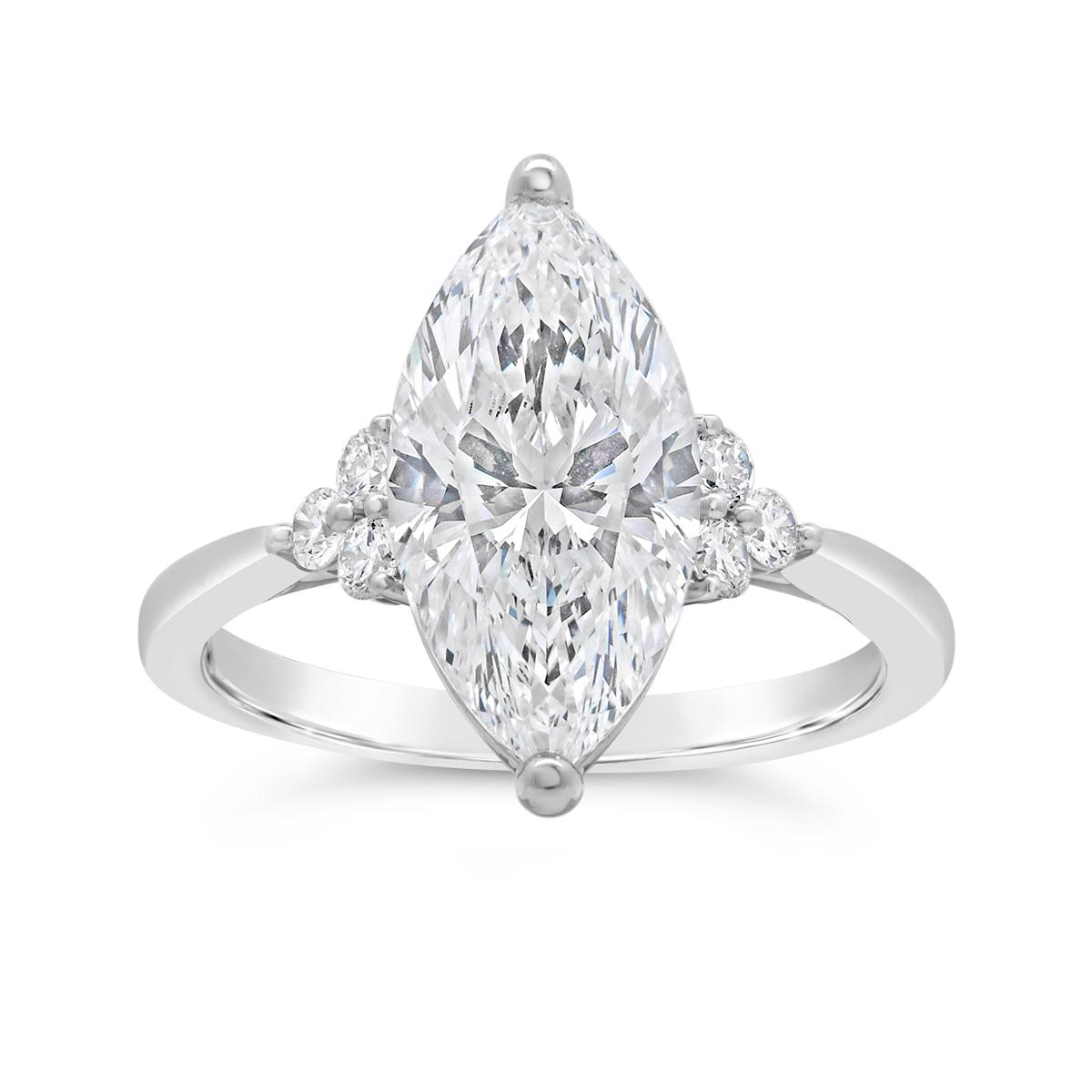 Above Love Lab Grown 3.53Ctw Marquise Diamond Bridal Ring In 14K White Gold
