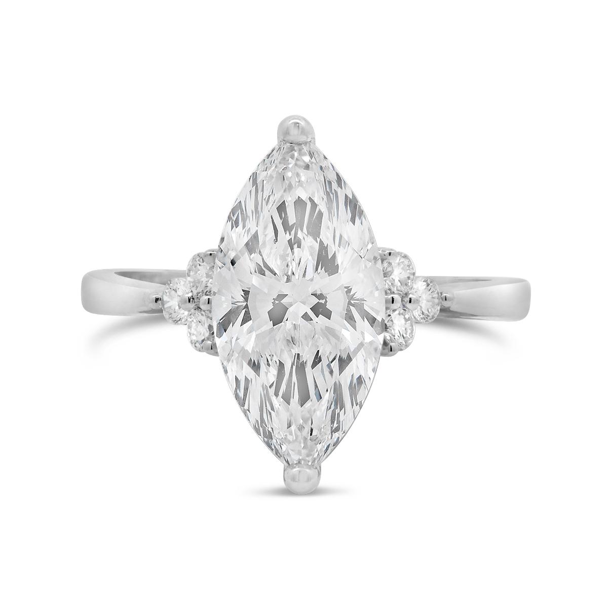 Above Love Lab Grown 3.53Ctw Marquise Diamond Bridal Ring In 14K White Gold