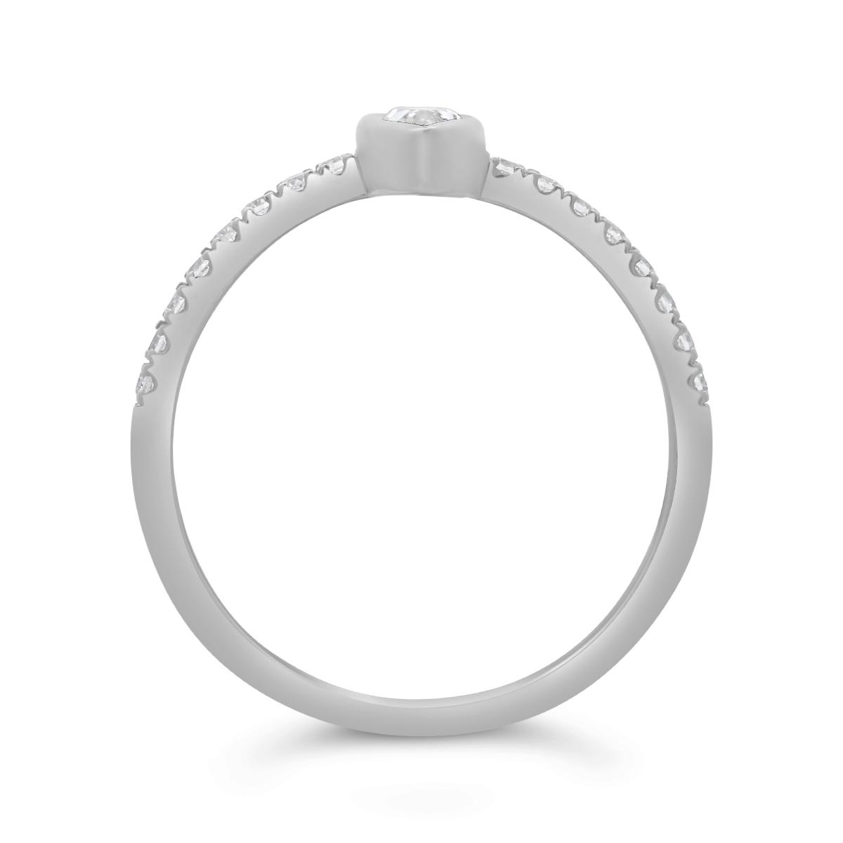 New Brilliance Lab Grown 0.35Ctw Diamond Marquise Ring In Sterling Silver
