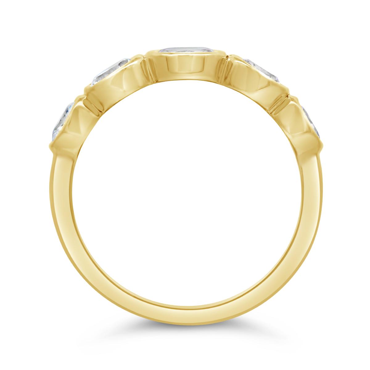 New Brilliance Lab Grown 0.70Ctw Diamond Oval Band In 10K Yellow Gold
