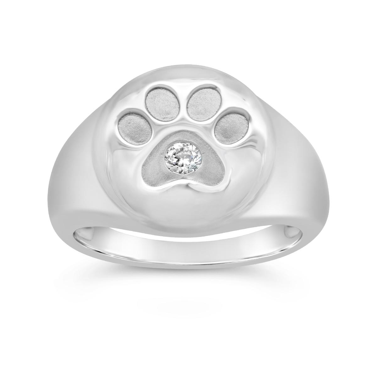 New Brilliance Lab Grown 0.10Ct Diamond Paw Ring In Sterling Silver