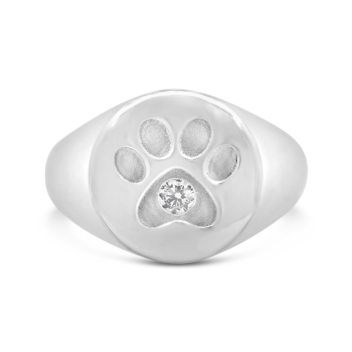 New Brilliance Lab Grown 0.10Ct Diamond Paw Ring In Sterling Silver