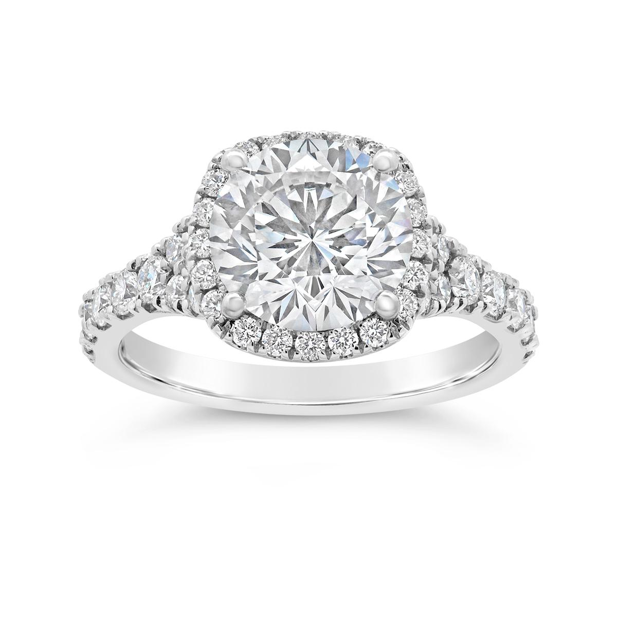 New Brilliance Lab Grown 3.70Ctw Diamond Bridal Ring In 14K White Gold