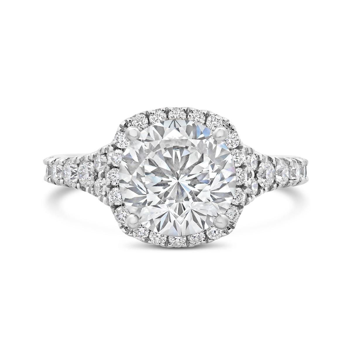 New Brilliance Lab Grown 3.70Ctw Diamond Bridal Ring In 14K White Gold
