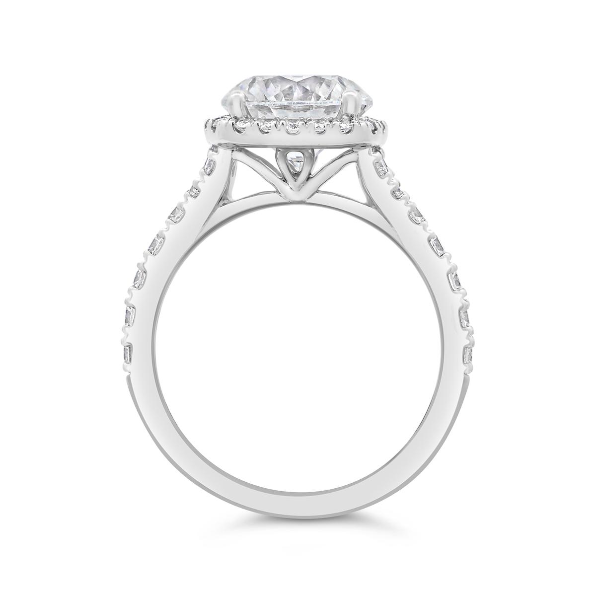New Brilliance Lab Grown 3.70Ctw Diamond Bridal Ring In 14K White Gold