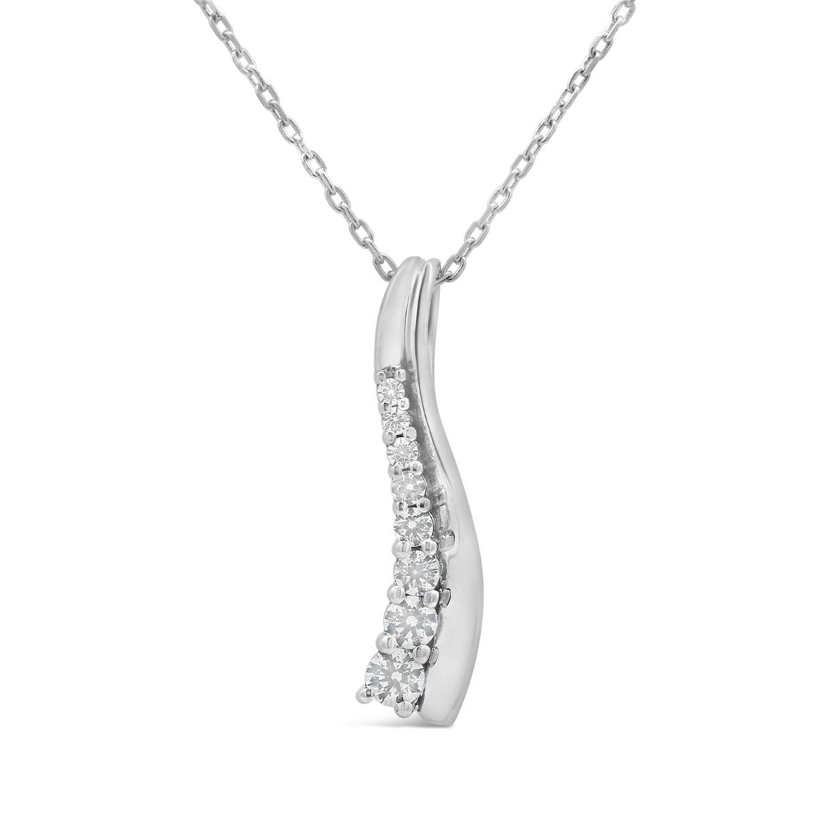 New Brilliance Lab Grown 0.29Ctw Diamond Journey Pendant In Sterling Silver