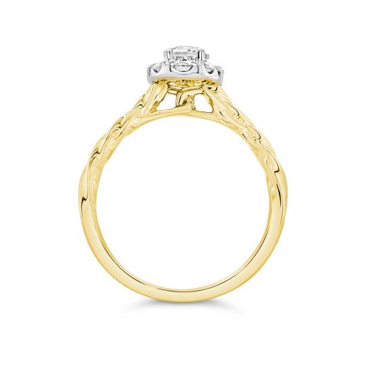 Glacier Fire 14K Yellow Gold Canadian 0.79CTW Oval Diamond Halo