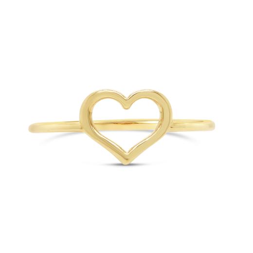 AVORA 10K Yellow Gold Simulated Diamond CZ Quinceanera 15" Anos Heart Fashion Ring - Size 8
