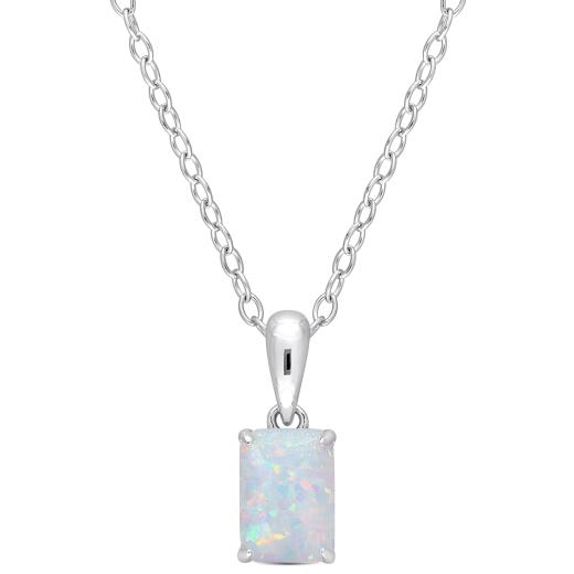 Julianna B Sterling Silver Created Opal Pendant Ben Moss Jewellers