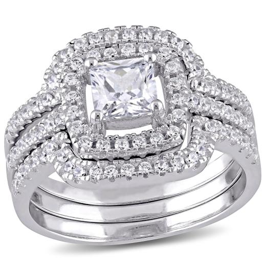 Julianna B Sterling Silver Cubic Zirconia Bridal Set | Ben Moss