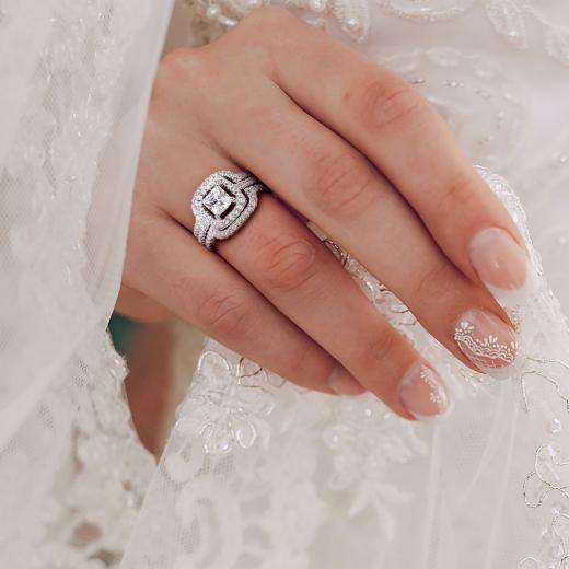 Julianna B Sterling Silver Cubic Zirconia Bridal Set | Ben Moss