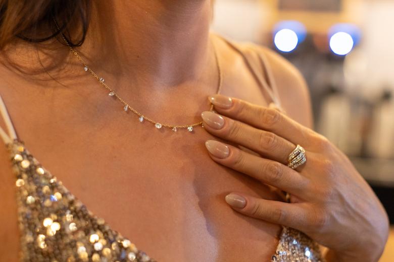 young woman wearing bella moda jewellery